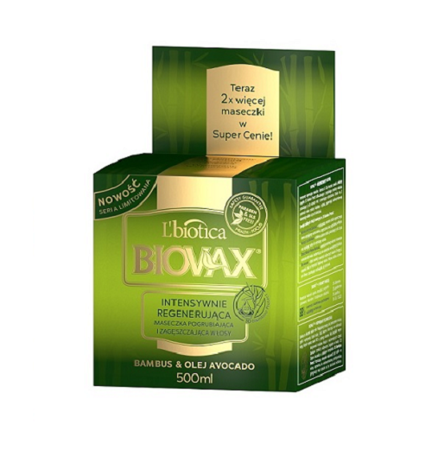 Biovax - Maska Intensywnie Regenerująca Do Włosów Bambus & Avocado, 500 ml.