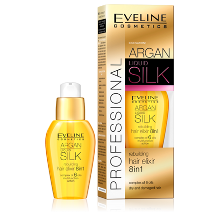 Eveline Argan Professional – Odbudowujący ELIKSIR do włosów 8w1, 37 ml.