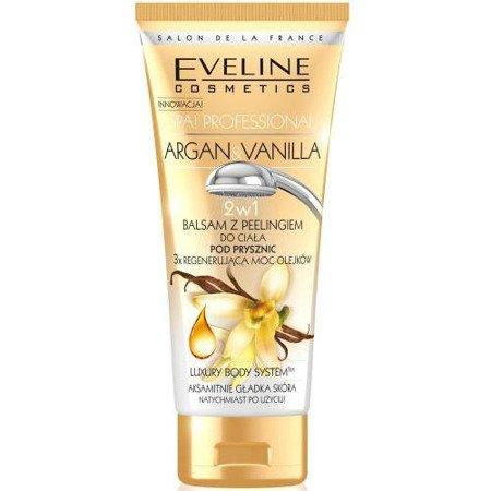 Eveline - Argan & Vanilla - BALSAM z peelingiem pod prysznic do ciała, regeneruję skórę, 200 ml.