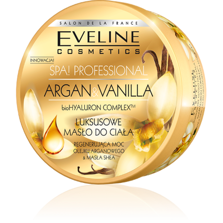Eveline Argan & Vanilla - luksusowe masło do ciała, 200 ml.